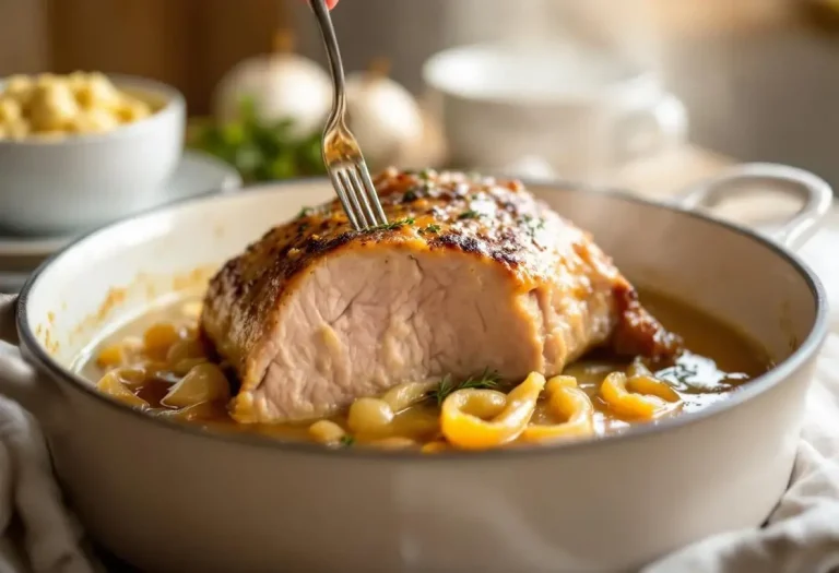 Ce rôti de porc cuit au lait est si fondant qu’il se coupe à la cuillère