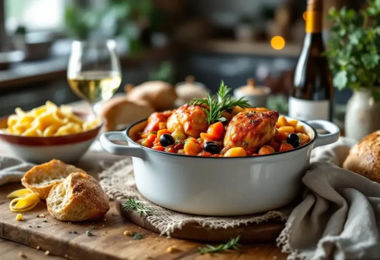 Pollo alla cacciatora : le poulet italien du dimanche longuement mijoté aux tomates et aux olives