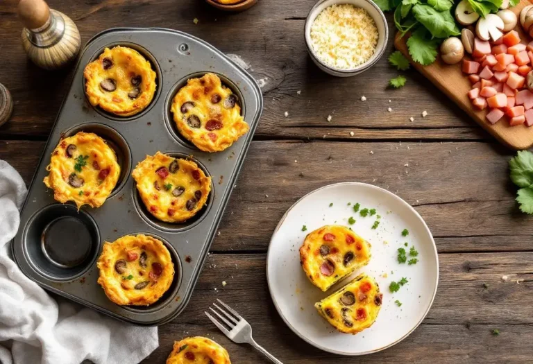 Mini quiches sans pâte jambon-champignons : prêtes en 10 min, bien dorées à souhait